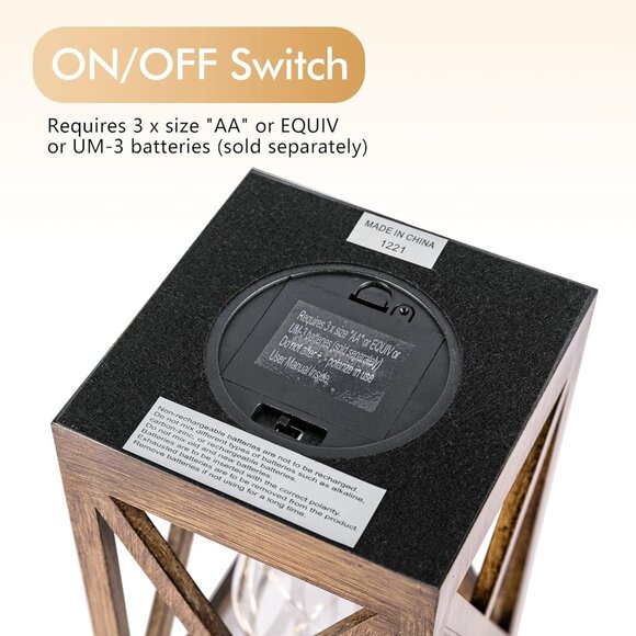 2 Pack Retro Battery Powered Table Lamps, Battery Operated Cordless Lamp Set - Picture 6 of 7